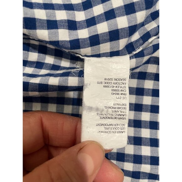 Izod Mens Blue & White Gingham Short Sleeve Button-Down Shirt 2XL 100% Cotton - Picture 4 of 11
